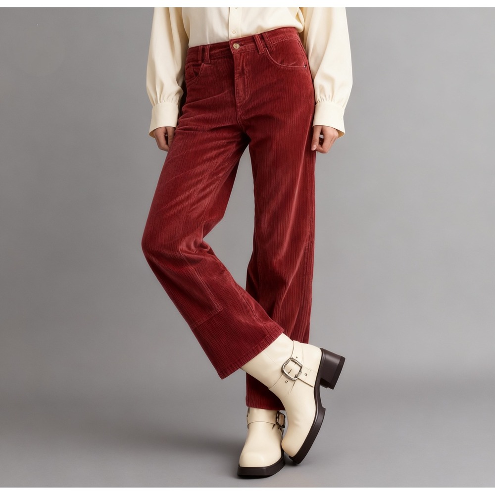 Free People We The Free Risk Taker Corduroy Pant Straight Leg Boho Retro size 25